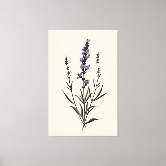 Subtle Lavender Sprig på Ivory Canvas (Framsida)