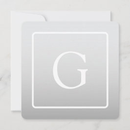Subtle Light Grått Gradient Surname Monogram Anteckningskort