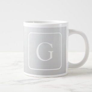 Subtle Light Grått Gradient Surname Monogram Jumbo Mugg