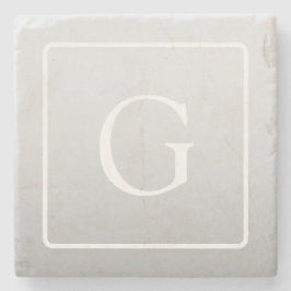 Subtle Light Grått Gradient Surname Monogram Stenunderlägg