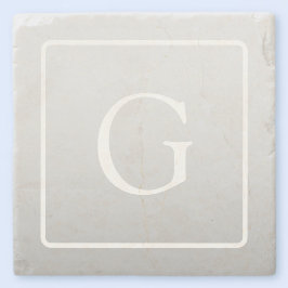 Subtle Light Grått Gradient Surname Monogram Stenunderlägg