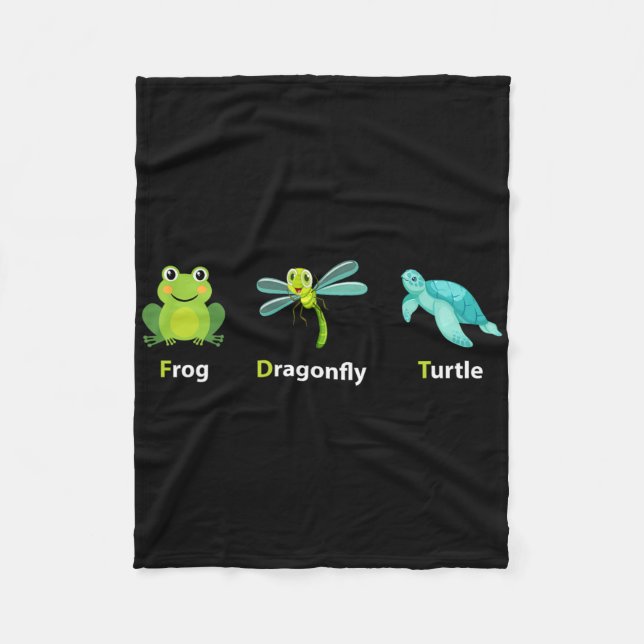 Subtle Politiskt humor Frog Dragonfly Turtle Shirt Fleecefilt (Framsidan)