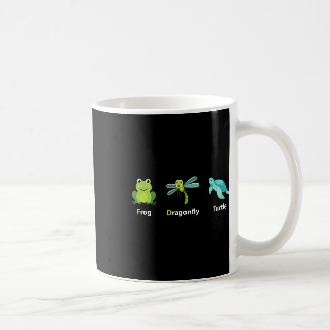 Subtle Politiskt humor Frog Dragonfly Turtle Shirt Kaffemugg (Höger)