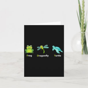 Subtle Politiskt humor Frog Dragonfly Turtle Shirt Kort