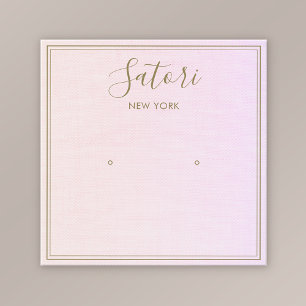 Subtle Rosa Ombre Stud Earring Visning Fyrkantigt Visitkort