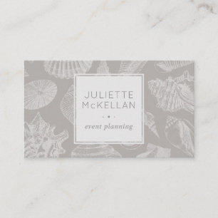 Subtle Seashell   Beach-tema   Klassiskt Grått Visitkort