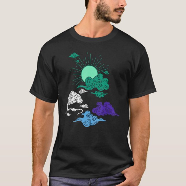 Subtle Sol Cloud MLM Pride Flagga Färg Gay Proud L T Shirt (Framsida)
