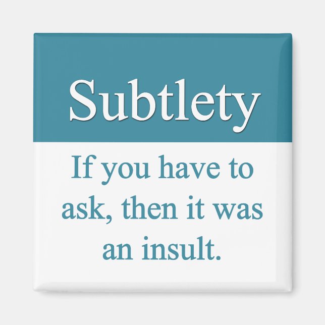 Subtlety Magnet (Framsidan)