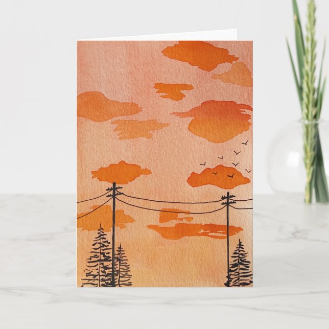 Suburban Sunset Inbjudan (Framsida)