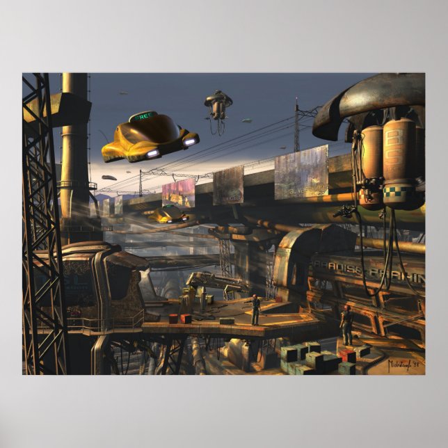 Suburbs 2100 - framtida utskrift av stad poster (Framsidan)