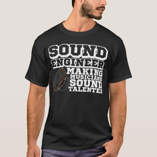 Subwoofer ljud ingenjör audio synthesizer musik m t shirt (Framsida)