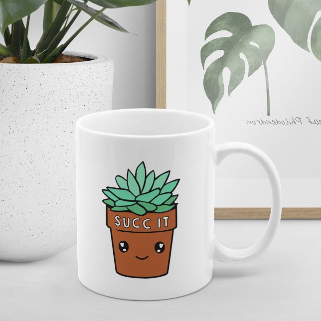 Succ It | Funny Succulent Plant Älskare Kaffemugg (Skapare uppladdad)