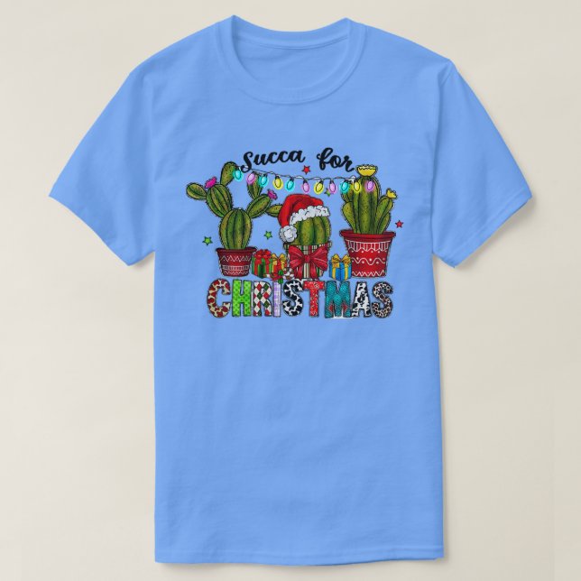Succa for jul Roligt  Succulents Cactu T Shirt (Design framsida)