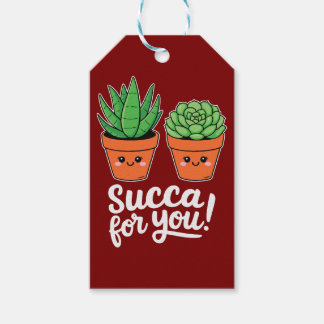 Succa For You – Cute Succulent Pun Presentetikett