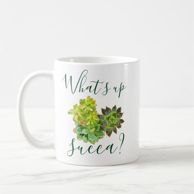 Succa Succulents Cactus Southwest Humor Kaffemugg (Vänster)