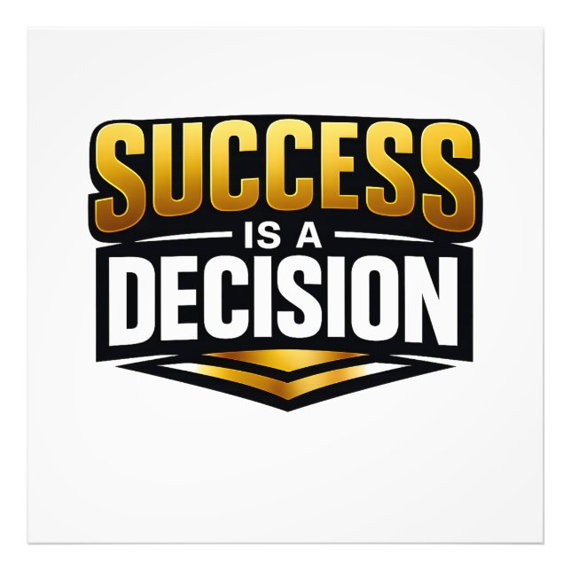 Success Gold Typography on Black Fototryck (Framsidan)