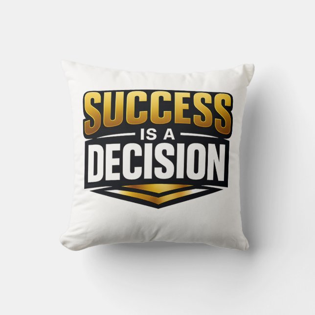 Success Gold Typography on Black Kudde (Framsida)