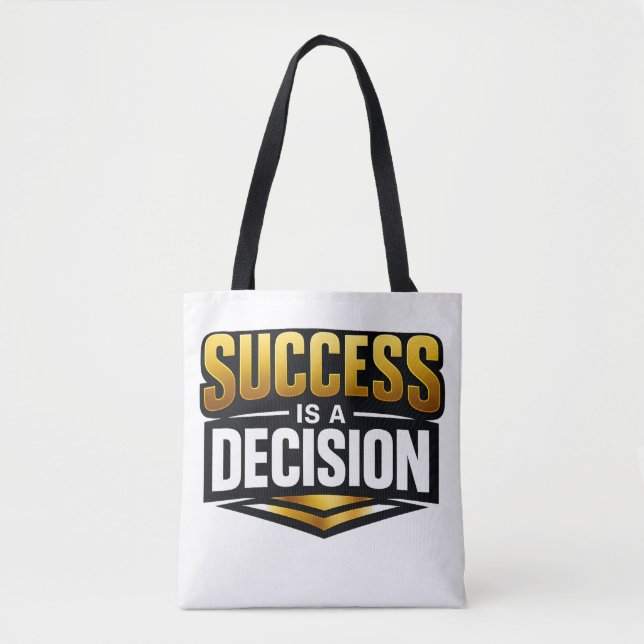 Success Gold Typography on Black Tygkasse (Framsida)