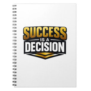 Success Guld Typografi på Svart Anteckningsbok