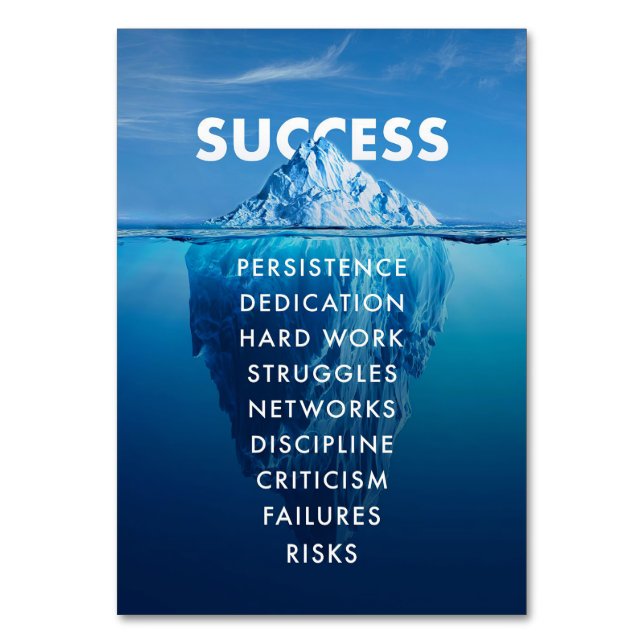 Success Iceberg Hard Work Bordsnummer (Framsidan)
