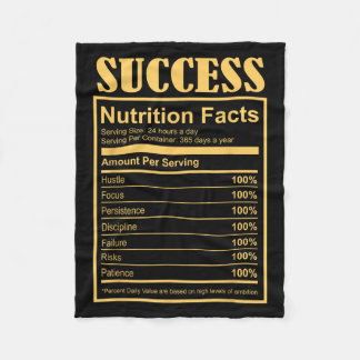 Success Ingredients Nutritional Facts Motivational Fleecefilt