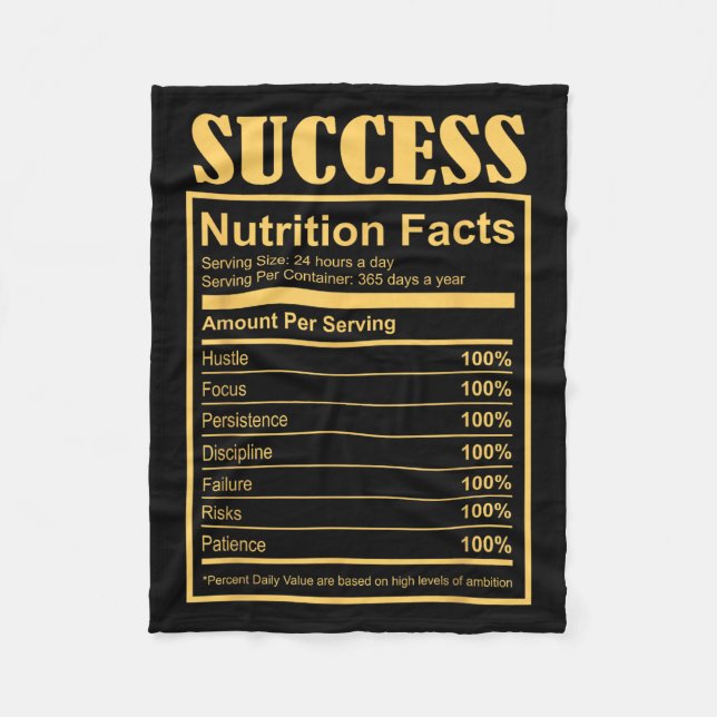 Success Ingredients Nutritional Facts Motivational Fleecefilt (Framsidan)