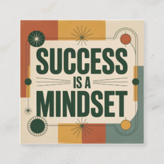 Success Is A Mindset Fyrkantigt Visitkort