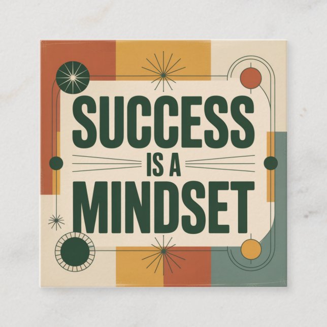Success Is A Mindset Fyrkantigt Visitkort (Framsida)