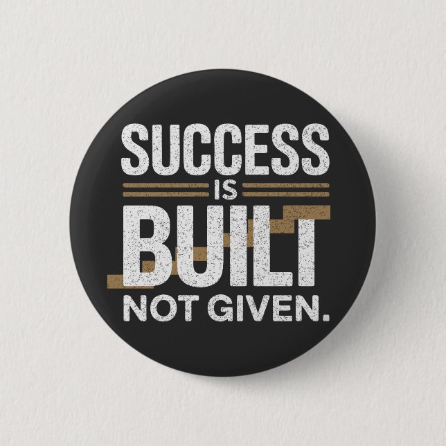 Success Is Built Not Given Motivational Quote Knapp (Framsida)