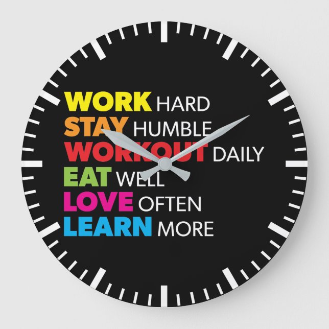 Success och Gym Motivational Large Clock Stor Klocka (Framsida)