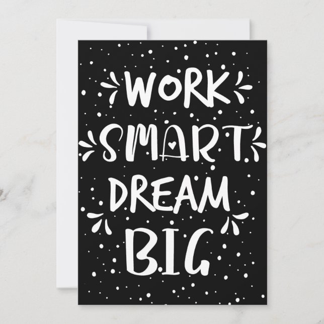 Success Quote Work Smart Dream Big Tack Kort (Framsida)