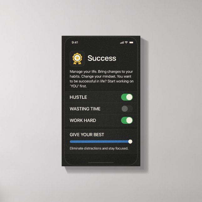 Success Settings: Optimize Your Life Canvastryck (Framsida)