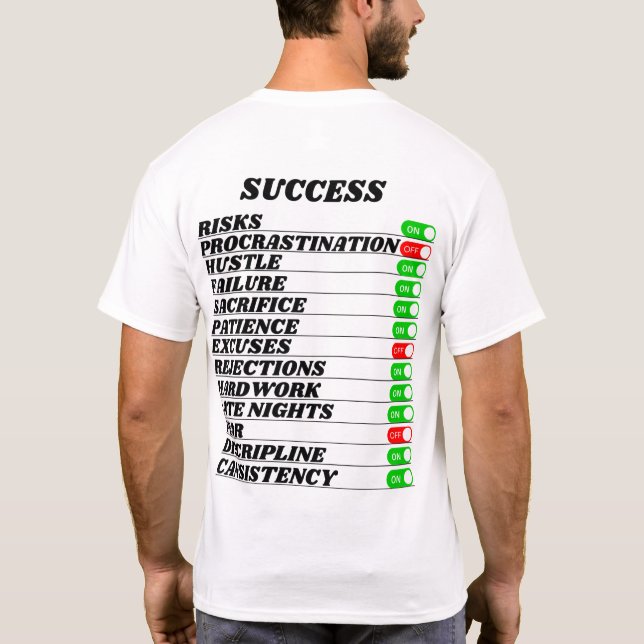  "Success Slogan T-Shirt – Motivational Tee for Ac (Baksida)