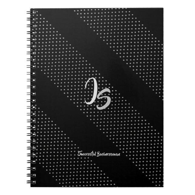 "Successman Business" Personal Silver Monogram Anteckningsbok (Framsidan)