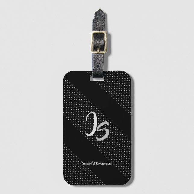"Successman Business" Personal Silver Monogram Bagagebricka (Framsida vertikal)