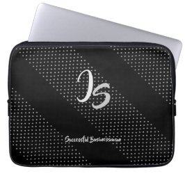 "Successman Business" Personal Silver Monogram Laptop Fodral