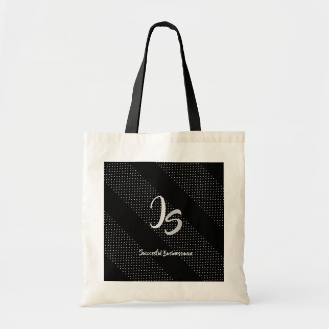 "Successman Business" Personal Silver Monogram Tygkasse (Framsidan)