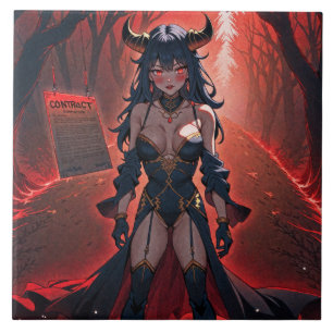 Succubus-kontakt vid vägskäl: Anime Lilin-demon Kakelplatta
