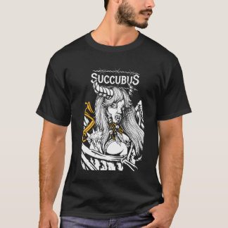 Succubus Modern Colorful Black Art T Shirt