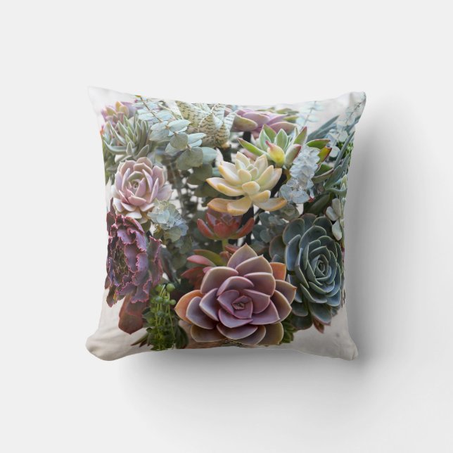 Succula Echeveria Bouquet Pillow Kudde (Framsida)