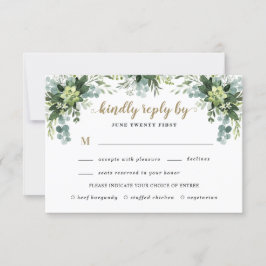 Succulal Meal Choice Eucalyptus Greenery Bröllop OSA Kort