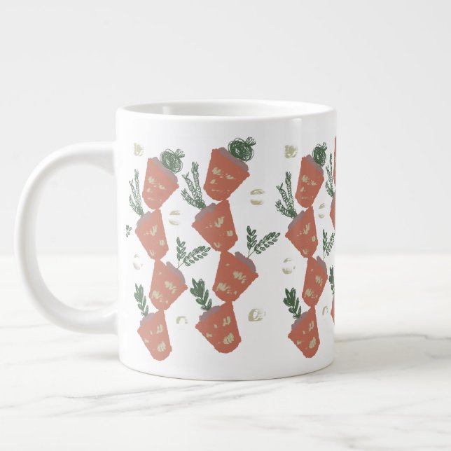 Succuland Fern Terracotta Pots Greenery Jumbo Mugg (Vänster)