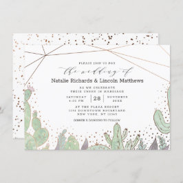 Succulars Geometric Terrarium Cactus Bröllop Inbjudningar