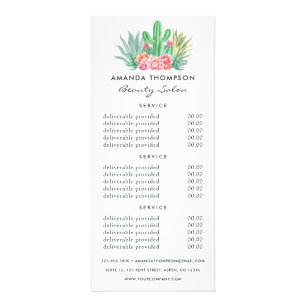 Succulary Plant Beauty Salon Services Reklamkort