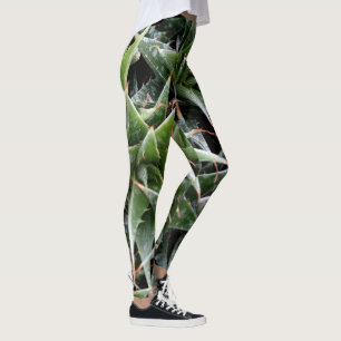 Succulary Plant Grönt Photo Leggings, M Leggings