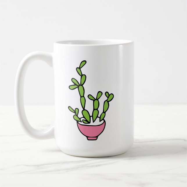 Succulary Plant in Rosa Planter Kaffemugg (Vänster)