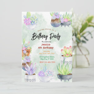 Succule Soiree: Chic Birthday-inbjudan Inbjudningar