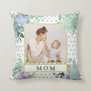 Succule Theme Mamma Photo Pillow Kudde