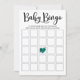 Succulent Baby Shower Bingo Card Inbjudningar