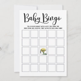 Succulent Baby Shower Bingo Card Inbjudningar